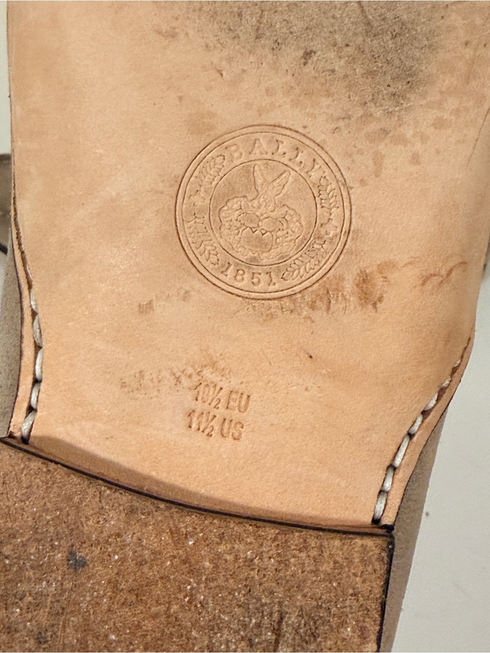 Bally Beige Suede Lace-Up Loafers - Picture 3 of 9